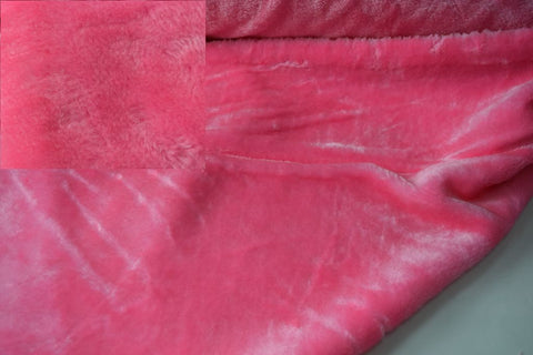 Rosa Fake Fur Pl&uuml;sch Stoff Kaninchen Elastisch Meterware