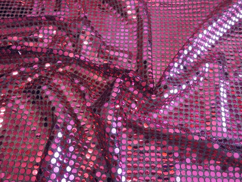 Pink~schwarz Mettall Pailletten STOFF Durchmesser 6mm Meterware