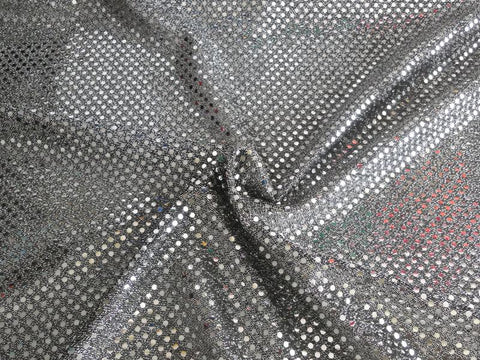 Silber~schwarz Mettall Pailletten STOFF Durchmesser 3mm Stoffe